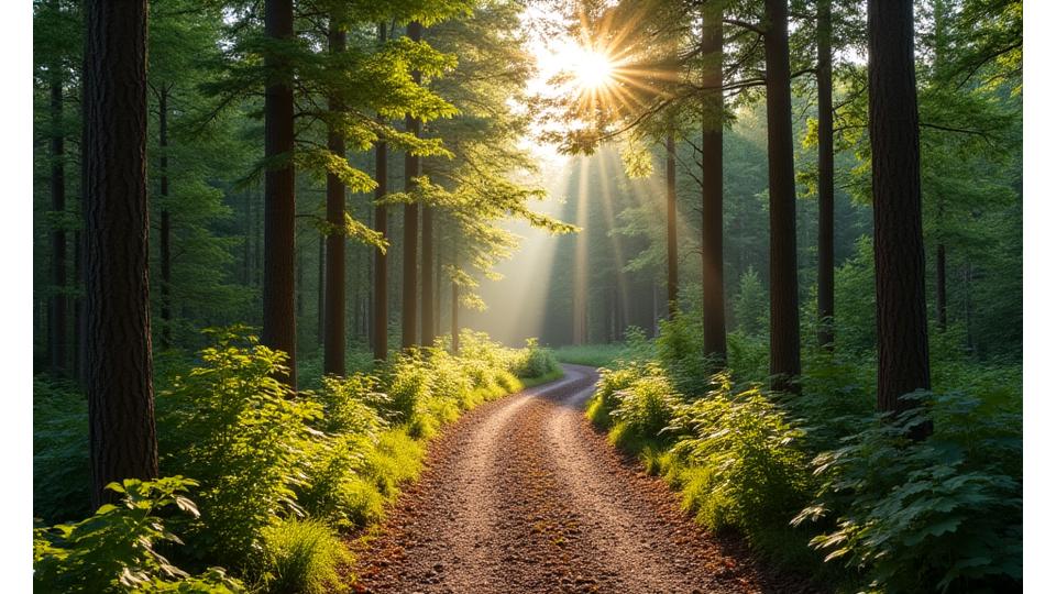 Kuva metsäpolusta, joka symboloi tiedon turvallisuutta ja yksityisyyttä